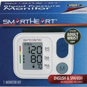 SmartHeart Blood Pressure Monitor | Adult Wrist Cuff | 2-Person Memory